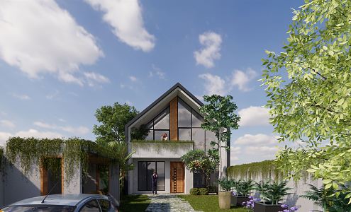 Modern single-family villa 3d model