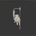Mechanical Assembly With Yellow Gears Electric Motor Metal Brackets And Connecting Components
