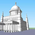 Ancient Architectural Design Featuring Dome Columns And Tall Ornate Towers