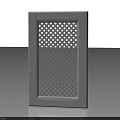 Gray Double Door With Lattice Design And Wooden Frame For Interior 3d model