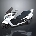 Stylish White Scooter Motorcycle With Modern Design Black Seat And Windshield