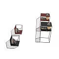 Modern Metal Wire Frame Wall Shelving Units With Vase And Books For Home Decor