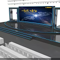 Event Stage Setup With Large Screen Side Displays And Audience Seats 3d model
