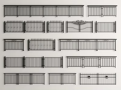 Modern Guardrail Railing Guardrail Fence 3d model