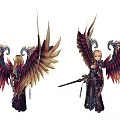 Modern game character game character with wings 3d model