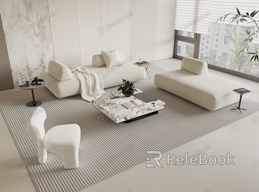 Minimalist Sofa Coffee Table Combination Leisure Chair model