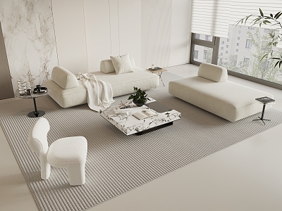 Minimalist Sofa Coffee Table Combination Leisure Chair model