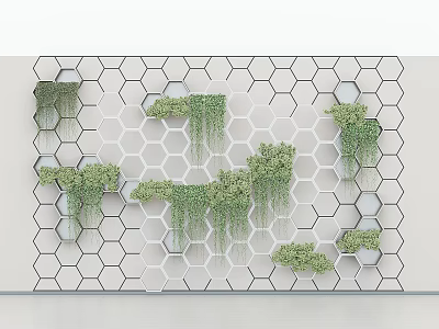 Modern plant wall landscape wall green plant wall screen partition wall landscaping wall modeling wall 3d model