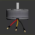 Brushless DC Motor With Metal Housing Red Coils Shaft And Connecting Wires