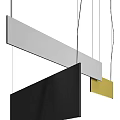 Modern Pendant Light Design With Black White And Gold Rectangular Suspended Panels 3d model