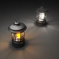 Vintage Outdoor Lanterns With Warm Yellow Light And Decorative Metal Design