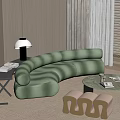 Modern Sofa Combination Modern Sofa Coffee Table Combination 3d model