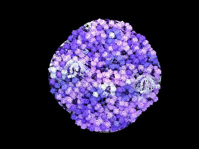 Circular Floral Display With Purple And White Small Flowers Decorative Art 3d model