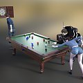 Modern Double Snooker Figures 3d model