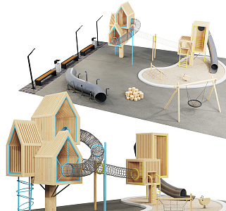 Children's Playground Modern Playground 3d model