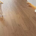 Clean Modern Light Brown Wooden Flooring With Giraffe Toy White Shoes And Cabinets