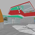 Colorful Kindergarten Interior Design With Bright Windows Colored Walls And Open Corridors