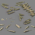 Wooden Boats Scattered With Multiple Parts And Planks On Gray Background