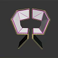 Modern Geometric Public Chair With White Seat Black Frame And Unique Structure Design