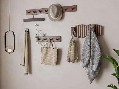 Wall Mounted Hangers Organize Home Accessories Stylishly 3d model
