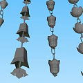 Hanging Metal Garden Ornaments With Petal Shaped And Bell Like Designs