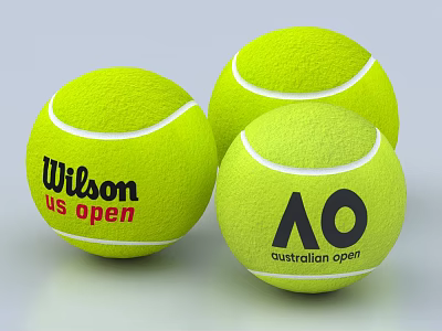High Quality Wilson US Open and AO Australian Open Tennis Balls as Sports Equipment 3d model