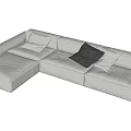 Multiple People Relax on Spacious Modern L Shaped Sofa with Soft Cushions