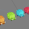 Vibrant Colorful Hedgehog Toy Models In Various Colors Arranged In Rows