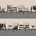Modern Leisure Chairs With Wooden Frames And Upholstered Seats In Various Styles