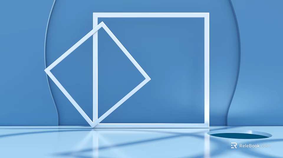 Commercial Equipment Featuring Two White Geometric Shapes Square And Diamond On Blue Background With Shadows 3d model 