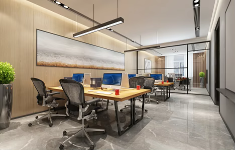 modern public office area office 3d model