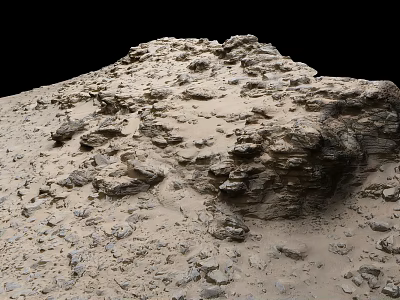 Natural Martian Surface With Rugged Rocks And Sandy Terrain Features 3d model