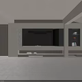 Modern TV Wall Design With Built in TV and Open Storage Shelves