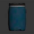 Blue Plastic Bucket With Black Lid And Handles For Washing Supplies Storage