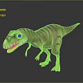 3D Dinosaur Character With Striped Skin Open Mouth And Sharp Teeth 3d model