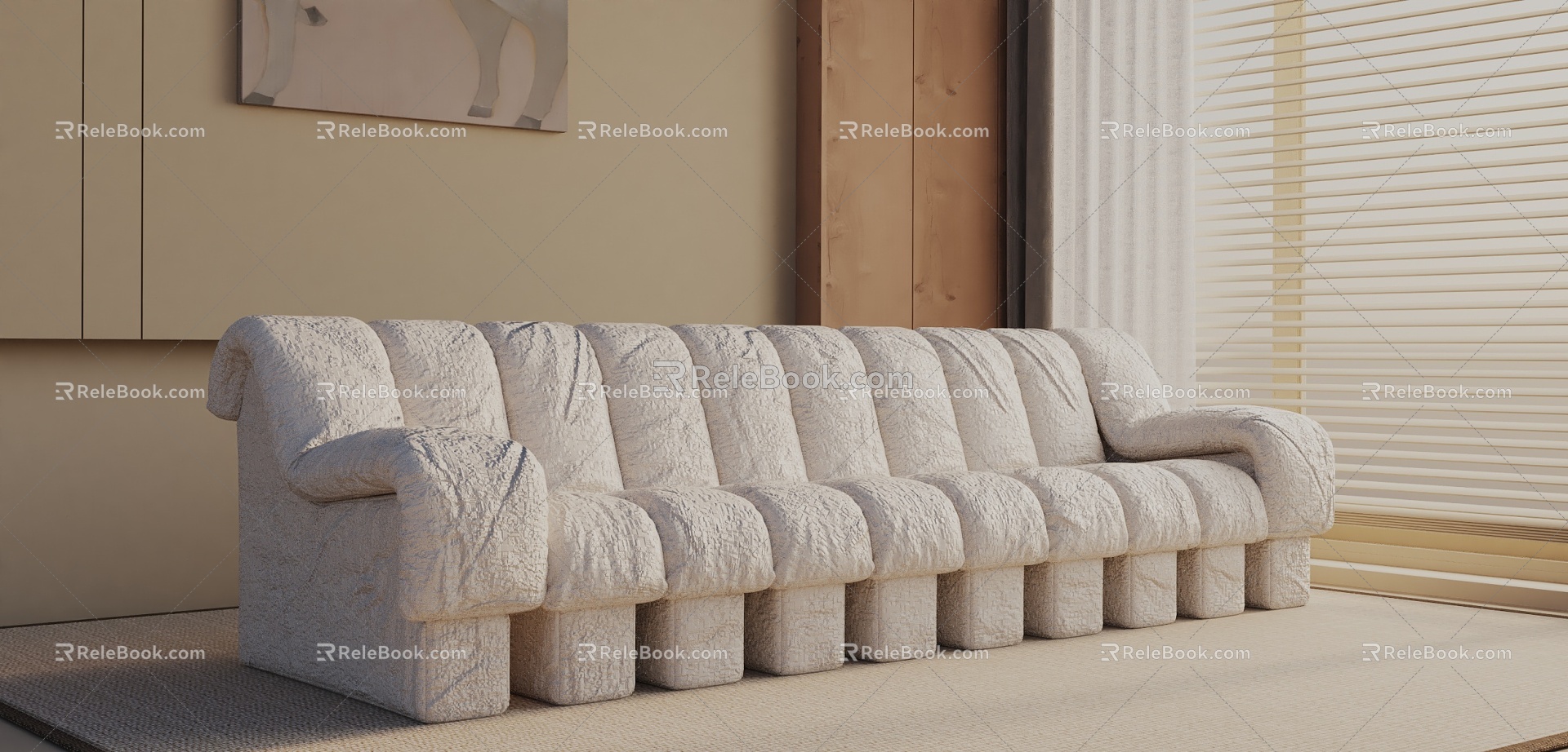 Three-seat sofa 3d model