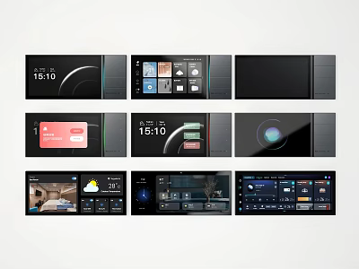 Smart Modern Switch Panels With Digital Display Time App Notifications And Room Control 3d model