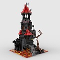 LEGO Toy Blocks Scene Halloween Evil Wizard Tower 3d model