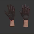 Black Leather Gloves With Shiny Surface Displayed On Mannequin Hands Against Dark Background