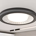 Modern Round Black Frame Ceiling Light With Mesh Shade And Bright White Glow 3d model