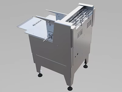 Industrial Equipment With Metal Structure Open Section And Mobile Wheels Design 3d model