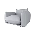 Gray Modern Single Sofa With Comfortable Armrests And Stylish Backrest Design 3d model