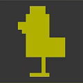 Block Style Chicken Shaped Decorative Furniture Piece With Light Blue Red And Yellow Colors