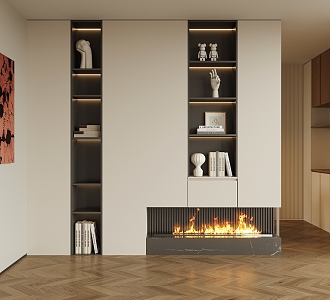 Modern Decorative Entrance Hallway Fireplace 3d model