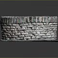 Circular Brick Built Outdoor Fire Pit With Metal Grid Cover And Layered Brick Design