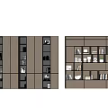 Modern Wooden Bookcase Interior With Open Shelves Books And Decorative Objects