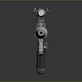Futuristic Energy Weapon Rifle With Scope Vented Barrel Mechanical Grip And Modern Design
