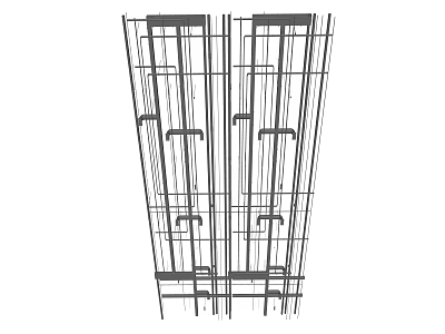 Ceiling Structure Design With Metal Support Joists And Grid Framework 3d model