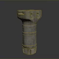 Tactical Military Weapon Featuring Metallic Cylindrical Structure And Functional Design Elements 3d model