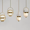 Modern Golden Frame Pendant Lights With Transparent Glass Shades And Minimalist Design